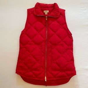 J.Crew Factory Red Quilted Vest
